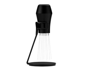 Normcore WDT Outil de distribution avec support V3-9 Agitateur à expresso à aiguilles - 18 aiguilles 0,25 mm/0,3 mm d'épaisseur - Technique de distribution Weiss - Poignée en aluminium anodisé