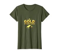Norme Or pour Filles : Design étoile Brillante de Luxe T-Shirt, Femme, Olive, M