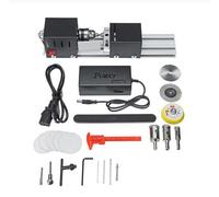 Normes de tournage d'outils 未处理 Mini Lathe Beads Polisher Machine DIY CNC Machining for Table Woodworking Wood DIY Tool Lathe Standard Set 6 in 1(Svart)