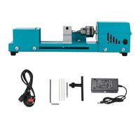 Normes de tournage d'outils 未处理 Mini Lathe Beads Polisher Machine DIY CNC Machining for Table Woodworking Wood DIY Tool Lathe Standard Set 6 in 1(Blauw)