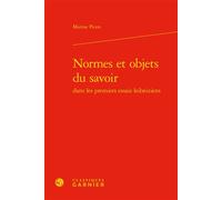 Normes et objets du savoir - Marine Picon - Classiques Garnier - relié - Etude