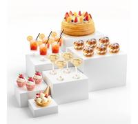 Normodic Lot de 6 Présentoir Aperitif Buffet, Support Buffet en Acrylique à Gâteaux, Présentoirs pour Aliments, Desserts, Bijoux, Figurines, pour Table de Fête, Décoration