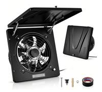 Normodic Ventilateur extracteur 250 mm, clapet de retour, régulateur de vitesse, système de collecte automatique d'huile, ventilateur mural silencieux pour salle de bain, cuisine, garage, cave, noir