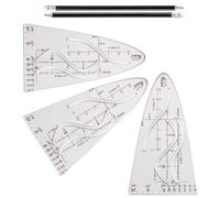 Normographe Geographie Multifonction, Normographe Pour Croquis Et Schémas,Normographe En Pvc,Normographe pour Croquis et Schémas,Modèles de Mesure,Jeu de Règles pour enfants dessin,Géométrie,3PC