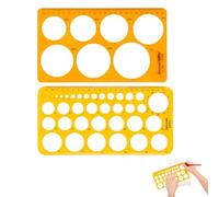 Normographe Géographique et Pochoir de Croquis - Gabarit en Plastique avec Modèles de Mesure, Règle pour Dessin Géométrique et Personnalisé - 2 Pièces