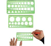 Normographe pour Croquis et Schémas,Gabarit Architecte,Regle Pochoir,Gabarit Cercle,Gabarit Dessin,Pochoir Geometrique,Règle