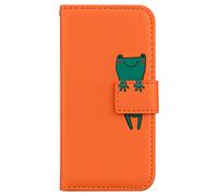 Norn Coque pour Huawei P20 Lite Flip Case Cover,Mignon Cartoon Grenouille Portefeuille Étui de Antichoc,Cuir PU Housse avec Fonction Stand et Fentes de Cartes,Fermeture magnétique,Orange