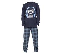 NOROZE Ensemble de pyjama 2 pièces pour enfants Unisexe Motif camouflage Tête de mort Taille 5-13 ans - Bleu - 11-12 ans