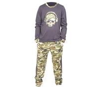 NOROZE Ensemble de pyjama unisexe pour enfants garçons Halloween camouflage tête de mort imprimé jeu vêtements de détente vêtements de nuit en coton ensemble pyjama 2 pièces ensemble pyjama à manches