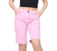NOROZE Femmes Coton Combat Toile Chino Cargaison Shorts Taille (44, Rose)