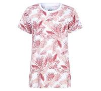 NOROZE Femmes T-Shirt Col Rond Hauts à Manches Courtes Mode Chemisiers Imprimés Tee-Shirt Robe d'été (42, Paume Feuille Rose)
