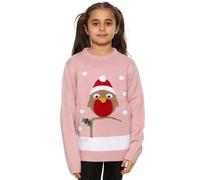 NOROZE Fille Noël 3D Pull Enfants Oiseau Renne Rétro Pullover Pull-Over (Oiseau Rose, 3-4 Ans)