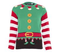 NOROZE Garçons Fille Unisexe Noël 3D Pull Enfants Xams Pullover Pull-Over Père Noël Bonhomme de Neige Renne Manchot(3/4 Ans, Elf Vert)