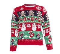 NOROZE Garçons Fille Unisexe Noël 3D Pull Enfants Xams Pullover Pull-Over Père Noël Bonhomme de Neige Renne Manchot(7/8 Ans, Gingerbread Bell Rouge)