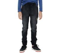 NOROZE Garçons Filles Enfants Décontracté Rétro Denim Pantalon Conception de Jambe effilée Extensible Jeans Joggeurs Pantalon de survêtement Style Trousers (11-12 Ans, Noir)