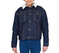 NOROZE Garçons Sherpa Camionneur Veste en denim Enfats Manteau en jean de style occidental Veste en jean (9-10 ans, Denim indigo)