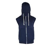 NOROZE Gilet à capuche zippé sans manches pour garçons de 7 à 13 ans, bleu marine, 11-12 ans