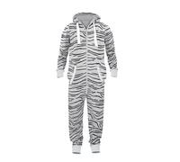 NOROZE Hommes Camouflage et imprimé zèbre élégant Tout en Un Jumpsuit Onesie Une pièce Pyjamas (XL, Zebra Marl Charbon)