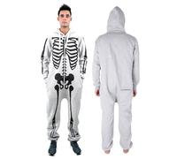 NOROZE Hommes élégant Tout en Un Jumpsuit Onesie Une pièce Pyjamas, Argenté/Gris, L