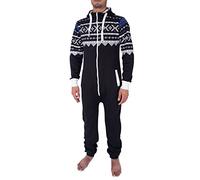 NOROZE Hommes élégant Tout en Un Jumpsuit Onesie Une pièce Pyjamas, Noir, S