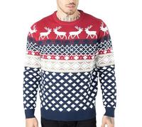 NOROZE Hommes Femmes Unisexe Nouveauté tricotée Noël Pull Pull-Over,Rouge,Large