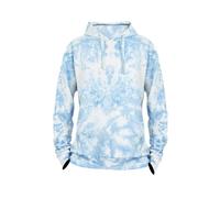 NOROZE Hommes Fleece Tie Dye Manches Longues Pull-Over Sweat à Capuche Cordon de Serrage Encapuchonné Pulls molletonnés Haut (L, Bleu)