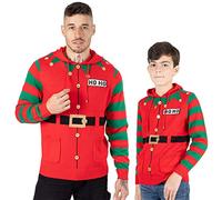 NOROZE Hommes Garçons Pull de Noël Sweat à Capuche Unisexe Elfe Hoho Sucre d'orge 3D Pull en Tricot Enfants Famille Correspondant à Chandail Pullover de Noël (XL, Elfe Hoho Rouge)