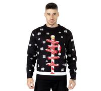 NOROZE Hommes Pulls de Noël Xmas Père Noël Au Bar Renne Nouveauté Unisexe Pull-Over Haut Chandail Pullover tricoté (S, to The Pub Sondage Noir)