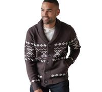 NOROZE Men's Christmas Cardigan Fairisle Shawl Neck Knitted Button Up Xmas Cardigan