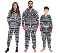 NOROZE Noël Combinaison Grenouillère Famille Correspondant à Ensemble Vacances Pyjama Cadeaux pour Hommes Femmes garçons Filles Vêtements d'intérieur Jumpsuit (13 Ans, Enfants Renne Marine)