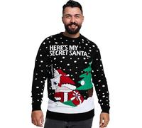 NOROZE Pulls pour Hommes | Nouveauté Pull léger tricoté avec Motifs de Noël | Pull à Manches Longues | Pull de Noël pour Hommes | Pulls d'hiver pour Hommes