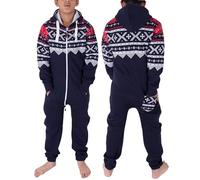 NOROZE Pyjama à Capuche Mixte Combinaison Une Pièce Onesie pour Enfants Garçons Filles (11-12 Ans, Aztèque Marine)
