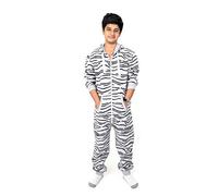 NOROZE Pyjama à Capuche Mixte Combinaison Une Pièce Onesie pour Enfants Garçons Filles (11-12 Ans, Zèbre Charbon chiné)