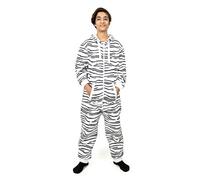 NOROZE Pyjama à Capuche Mixte Combinaison Une Pièce Onesie pour Enfants Garçons Filles (11-12 Ans, Zèbre Blanc)
