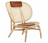 NORR11 Chaise lounge Nomad Naturel-cuir cognac