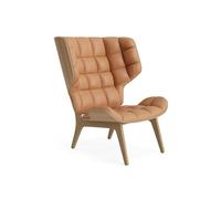 NORR 11 Fauteuil Mammoth cuir structure chêne naturel chameau structure chêne naturel