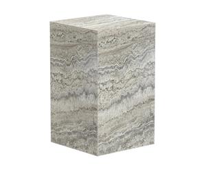 NORR11 Table d’appoint Cubism Travertin Silver. 30x30x50 cm