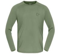 Norrona - Haut thermique en laine de mérinos - Femund PureUll Long Sleeve M Deep Lichen Green pour Homme en Laine - Taille L - Kaki Kaki L