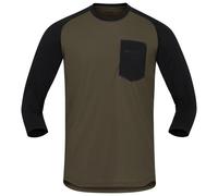 Norrøna - Skibotn Equaliser Merino 3/4 T-Shirt - Maillot de cyclisme - XL - olive night / caviar black