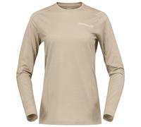 Norrona - T-shirt d'alpinisme en laine de mérinos avec manches longues - Falketind Equaliserull Long Sleeve W Pure Cashmere pour Femme en Nylon - Beige S