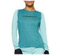 Norrøna - Women's Fjørå Equaliser Lightweight Long Sleeve - Maillot de cyclisme - L - brittany blue / aqua haze