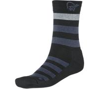 Norrona - Chaussettes en laine de mérinos - Falketind Mid Weight Merino Socks Caviar en Laine - Taille 43-45 - Noir Noir 43-45