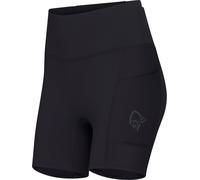 Norrona - Collant court ultra-léger pour running - Senja Equaliser Stretch 6" Tights W Caviar Black pour Femme en Nylon - Taille M - Noir Noir M