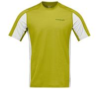 Norrona - Falketind EqualiserUll Golden Lime Whisper White - S - Tee-shirt de rando