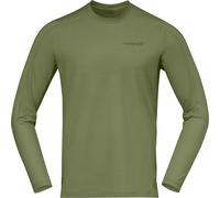 Norrona - Haut en laine de mérinos - Falketind Equaliserull Long Sleeve M Deep Lichen Green en Laine - Taille M - Kaki Kaki M
