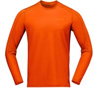 Norrona - Haut en laine de mérinos - Falketind EqualiserUll Long Sleeve M Gold Flame pour Homme en Laine - Taille S - Orange Orange S