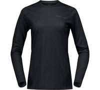 Norrona - Haut en laine de mérinos - Falketind EqualiserUll Long Sleeve W Caviar Black pour Femme en Laine - Taille L - Noir Noir L