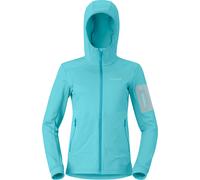 Norrona - Polaire de ski de randonnée stretch et chaude - Falketind Warm2 Stretch Hood W Brittany Blue pour Femme - Taille L - Bleu Bleu L