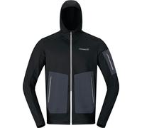 Norrona - Polaire respirante de randonnée - Falketind Warm2 Stretch Hood M Caviar Black pour Homme - Taille XL - Noir Noir XL
