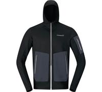 Norrona - Polaire respirante de randonnée - Falketind Warm2 Stretch Hood M Caviar Black pour Homme - Taille L - Noir Noir L